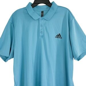 Adidas Men's Size 2XL Blue Short Sleeve Polo Shirt Performance Golf Athletic